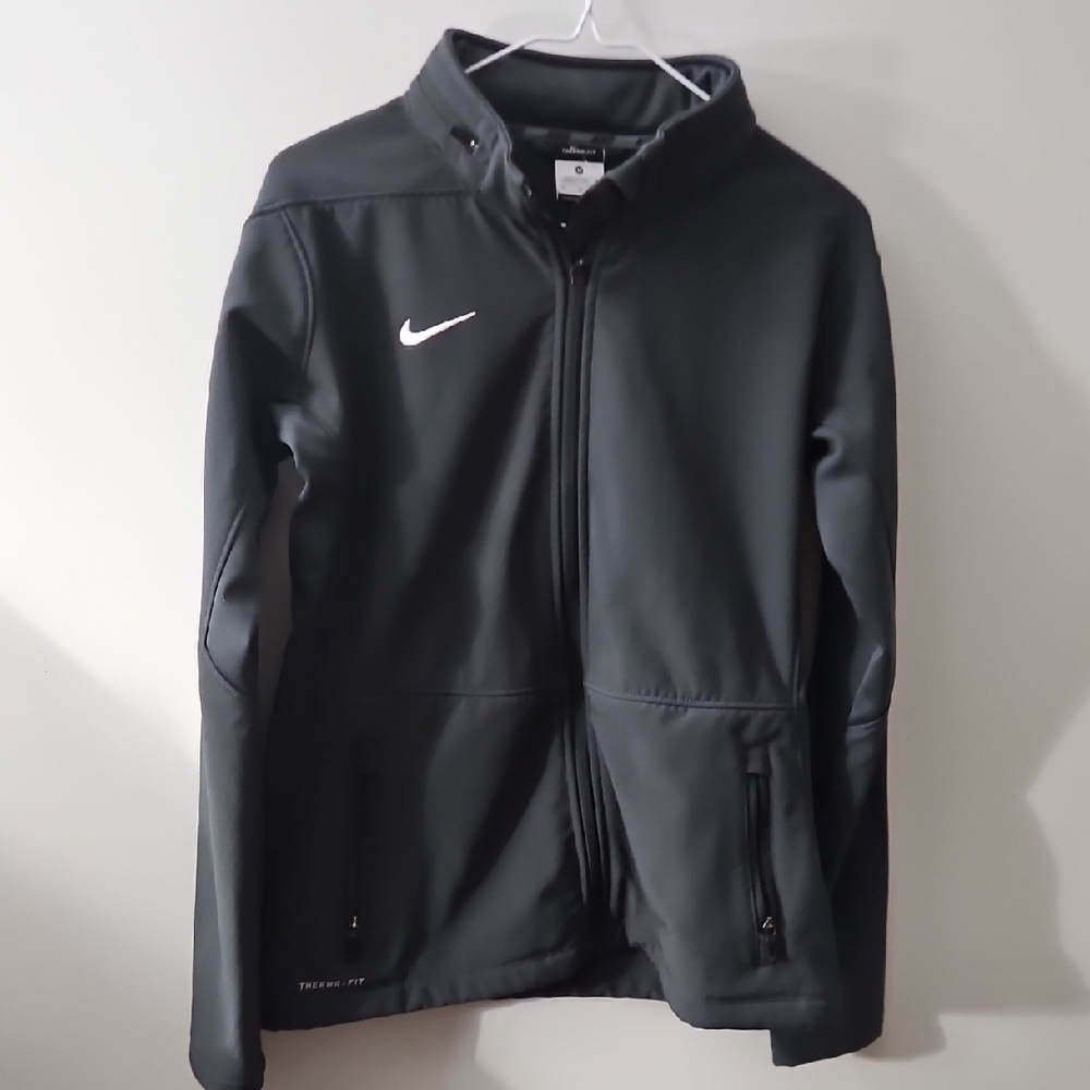 Nike Women's Dark Gray Performance Jacket With Optional Hood In Collar